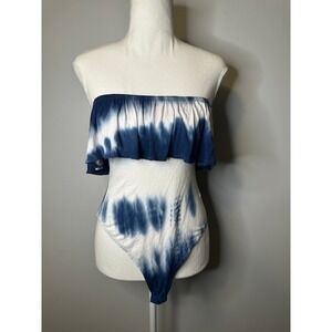Charlotte Russe‎ Blue & White Bodysuit